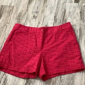 Madison hot pink shorts 100% cotton size 8 holes designs 2 front pockets.🌺🌺